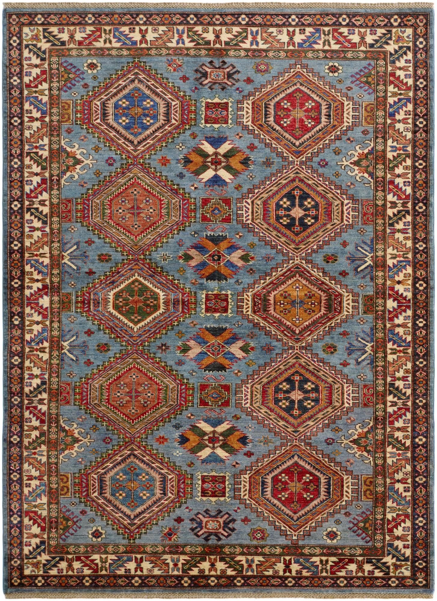 5' 10 x 7' 9 Hand Knotted Kazak Rug