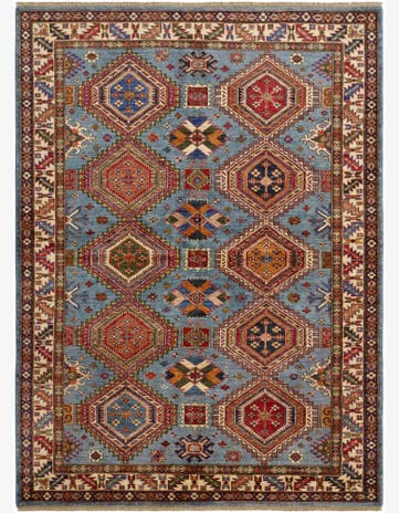 5' 10 x 7' 9 Hand Knotted Kazak Rug