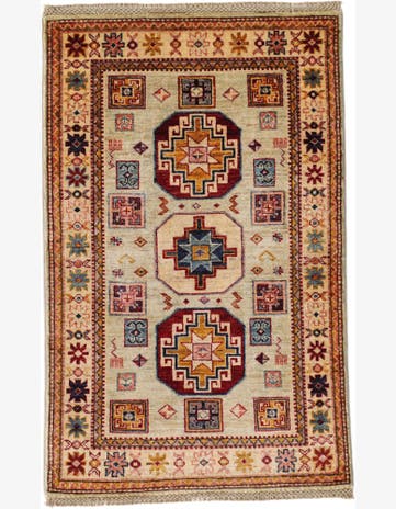 2' 7 x 4' 2 Hand Knotted Kazak Rug