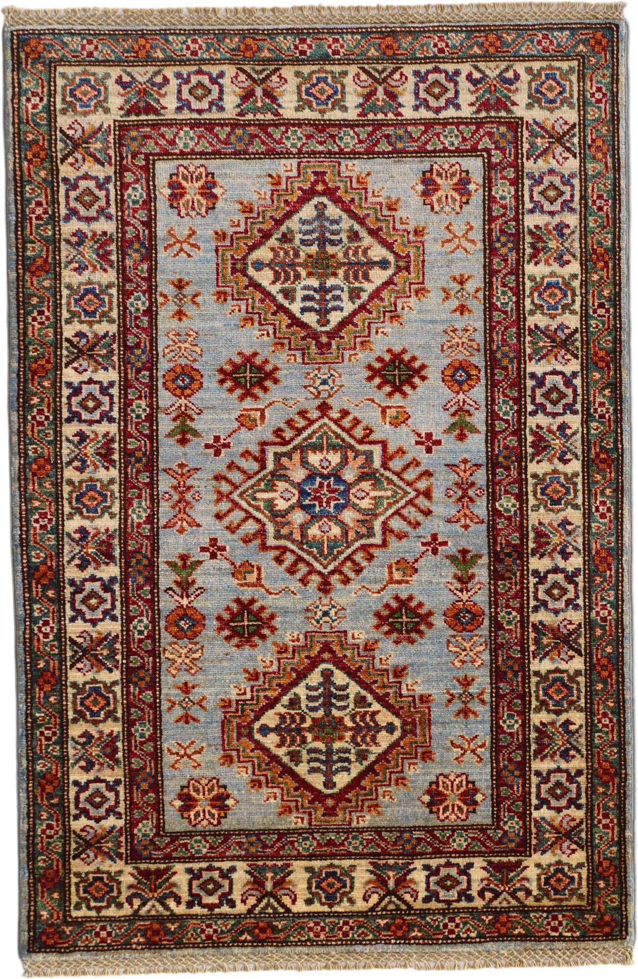 2' 11 x 4' 3 Hand Knotted Kazak Rug