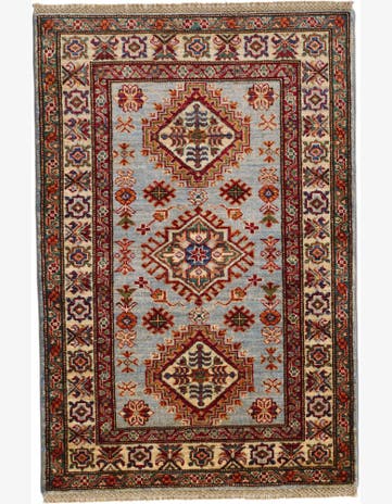 2' 11 x 4' 3 Hand Knotted Kazak Rug