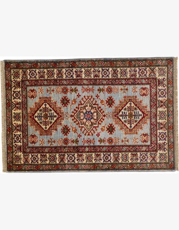 2' 11 x 4' 3 Hand Knotted Kazak Rug