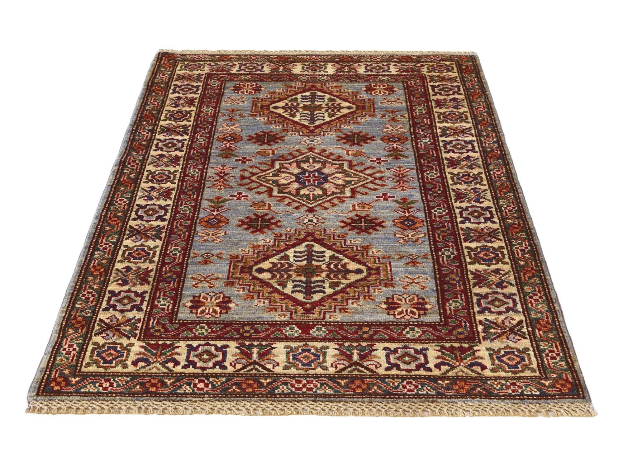 2' 11 x 4' 4 Hand Knotted Kazak Rug
