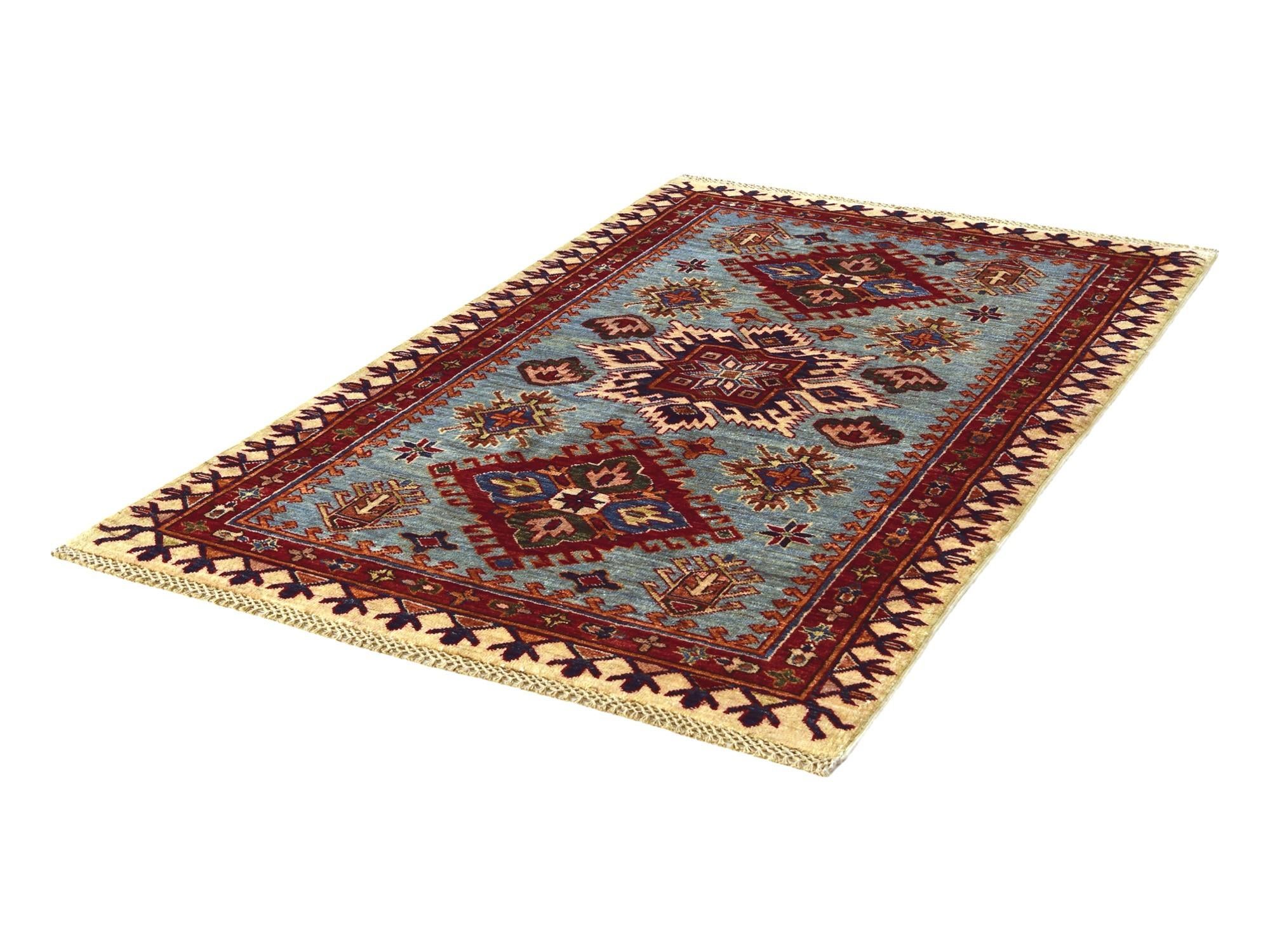 3' 5 x 5' 4 Hand Knotted Kazak Rug