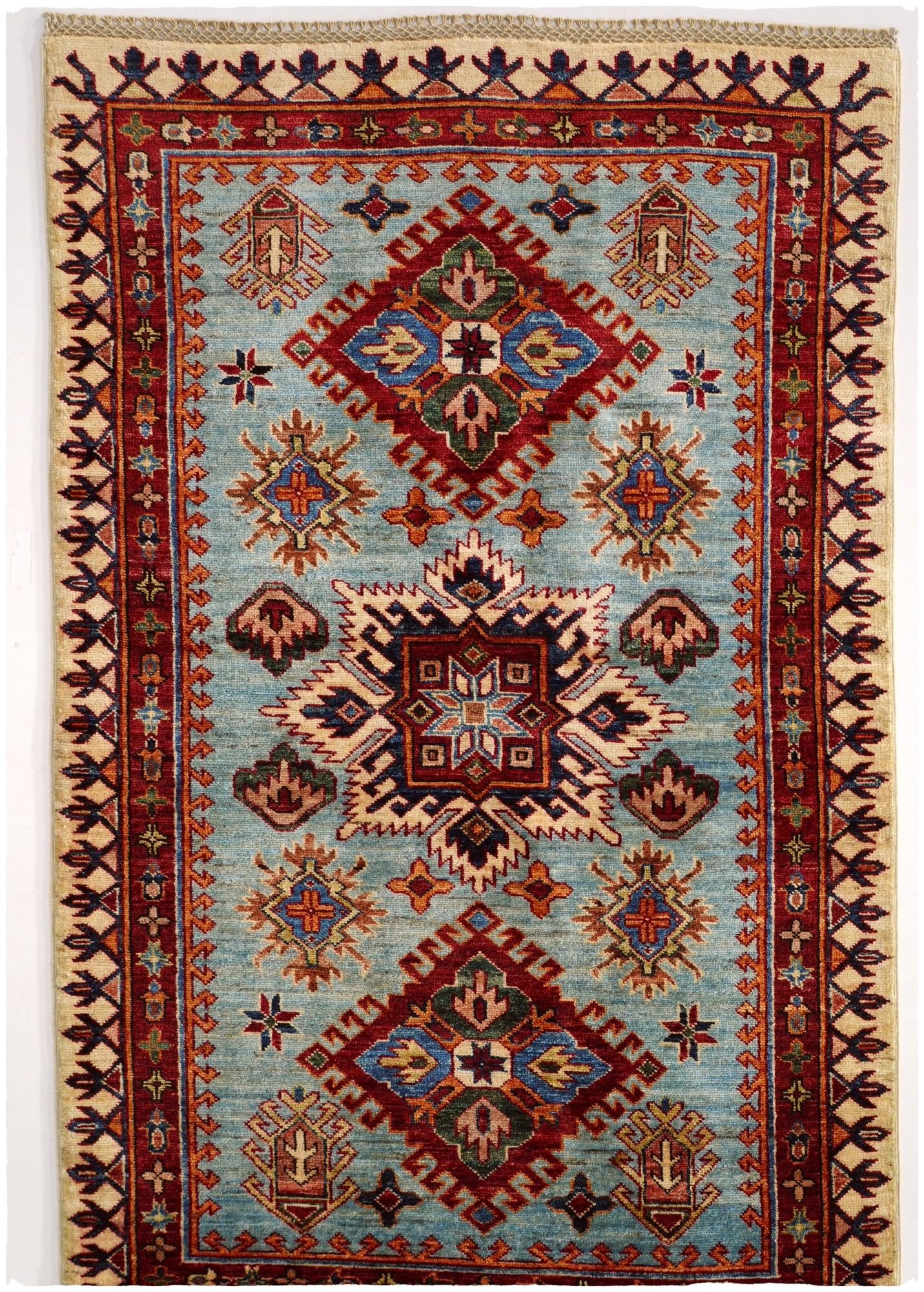3' 5 x 5' 4 Hand Knotted Kazak Rug
