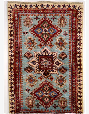 3' 5 x 5' 4 Hand Knotted Kazak Rug