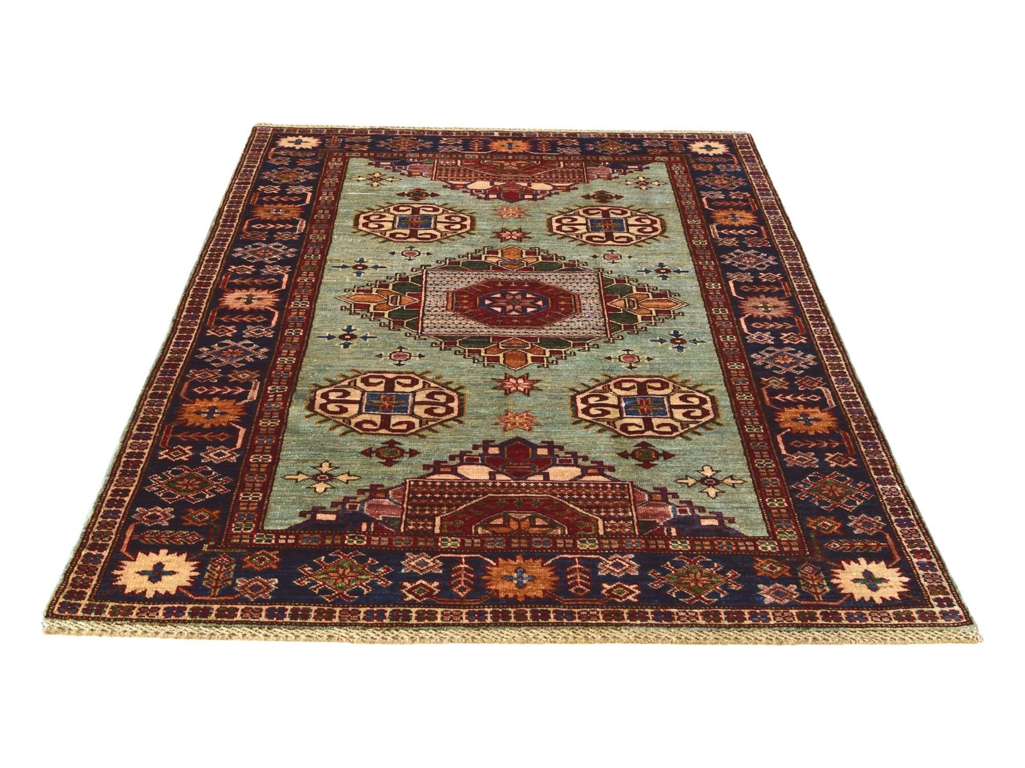 4' 1 x 6' 3 Hand Knotted Kazak Rug