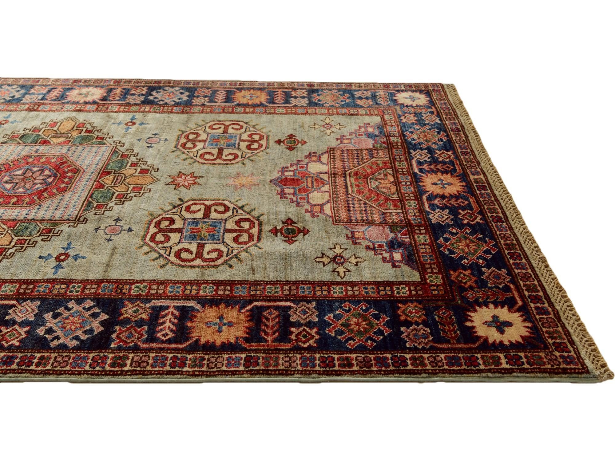 4' 1 x 6' 3 Hand Knotted Kazak Rug