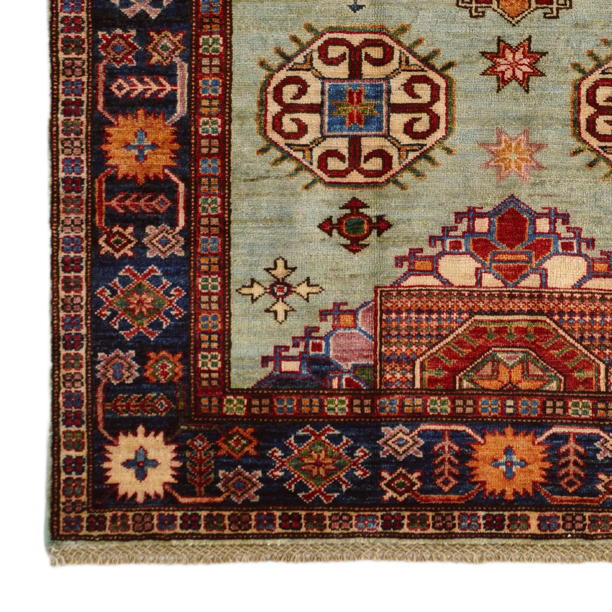 4' 1 x 6' 3 Hand Knotted Kazak Rug