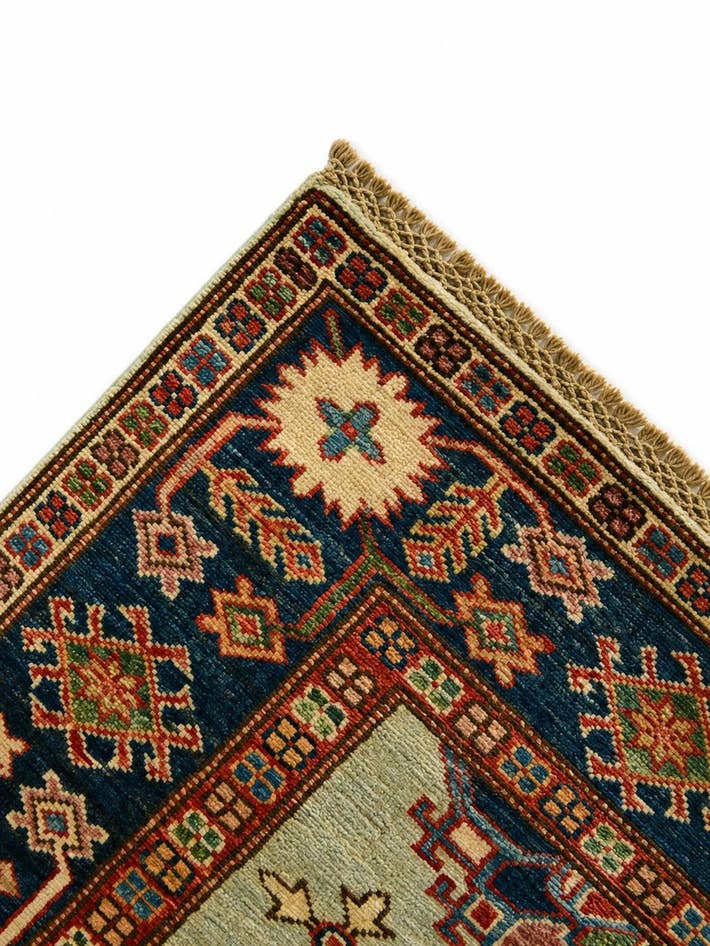 Detail image of 4' 1 x 6' 3 Hand Knotted Kazak Rug