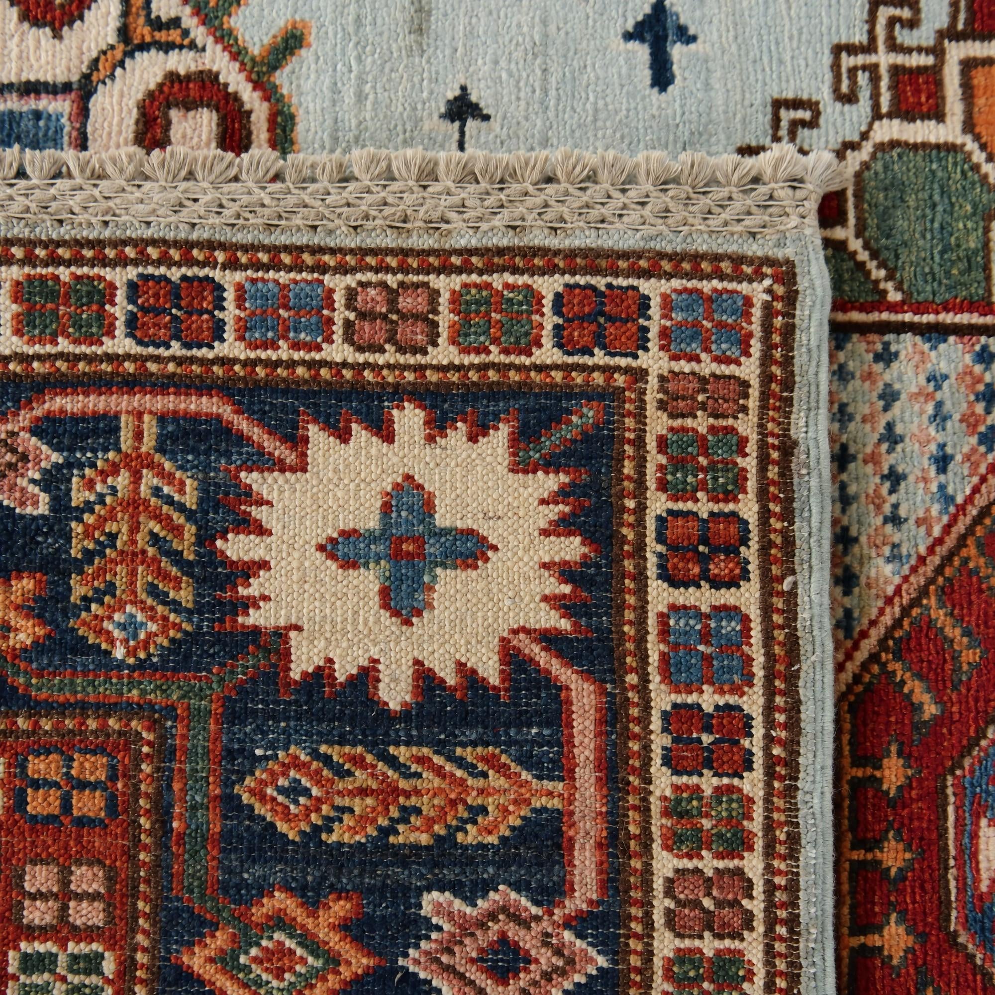 125cm x 190cm anudado a mano Kazak Alfombra