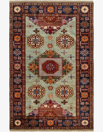 4' 1 x 6' 3 Hand Knotted Kazak Rug