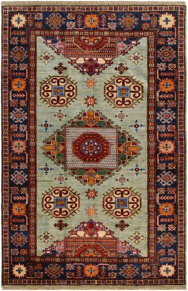 4' 1 x 6' 3 Hand Knotted Kazak Rug