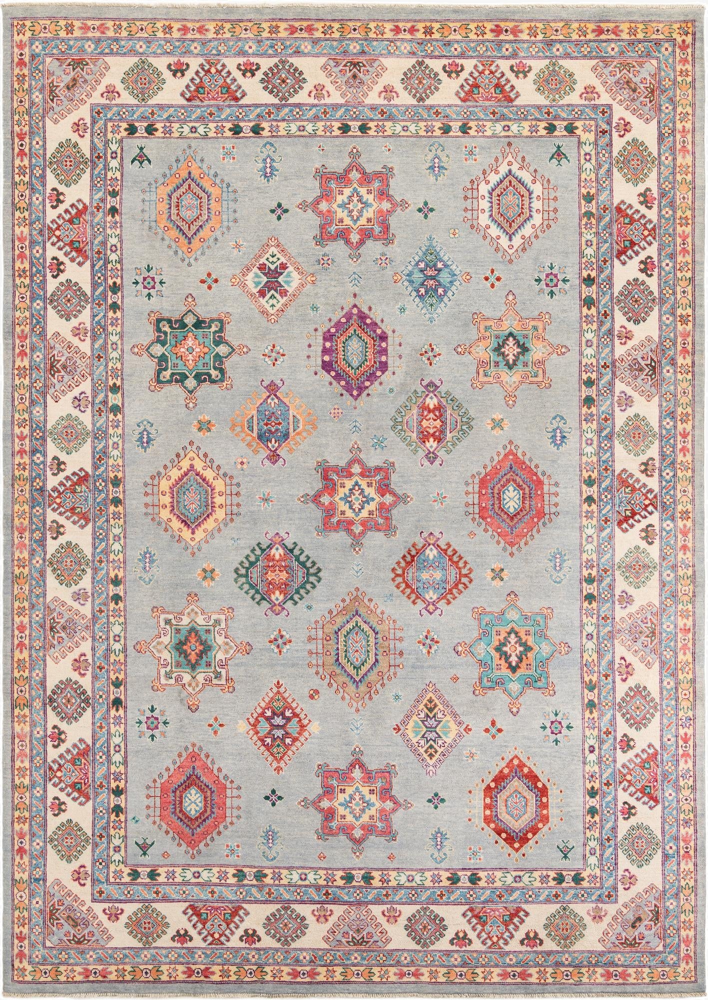 8' 1 x 11' 7  Hand Knotted Kazak Rug