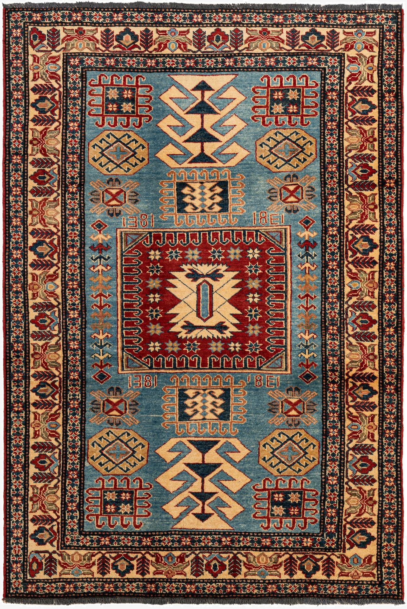 4' 4 x 6' 4  Hand Knotted Kazak Wool Rug