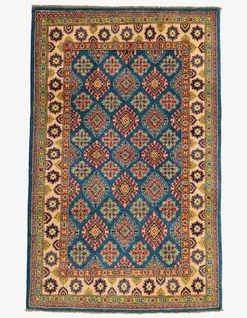 4' x 6' 2 Hand Knotted Kazak Rug