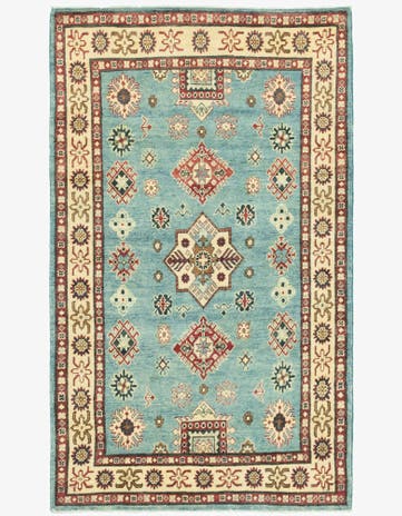 4' x 6' 9 Hand Knotted Kazak Rug