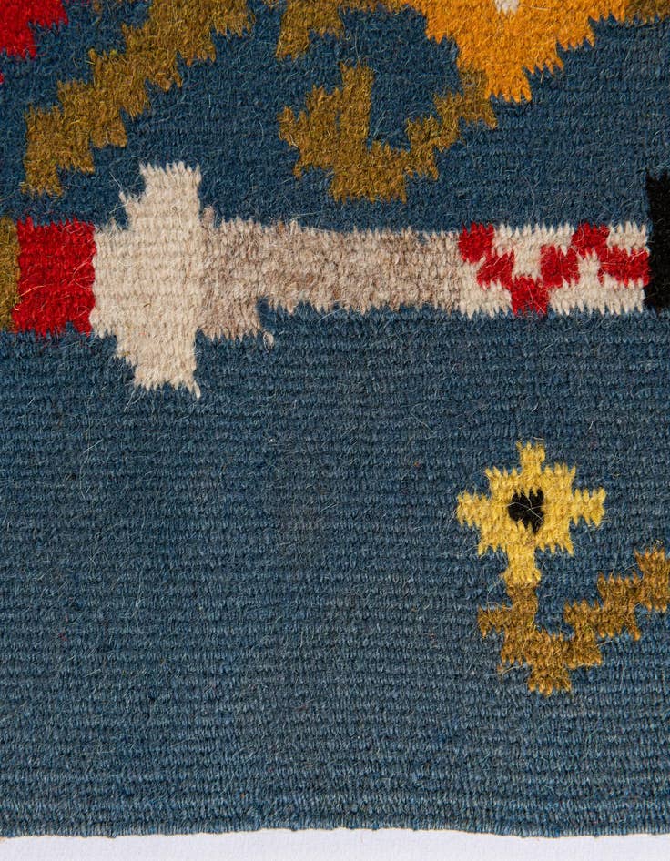 Detail image of 1' 4 x 1' 7  Hand Woven Kilim Dhurrie Wool Rug