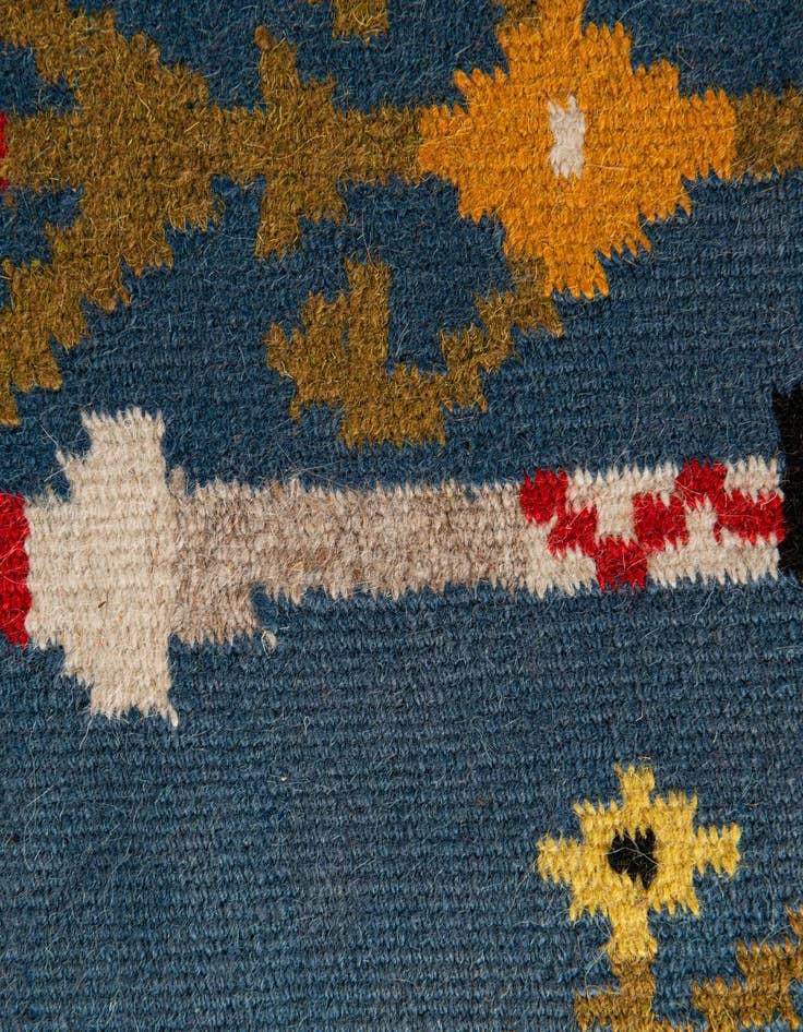 Detail image of 1' 4 x 1' 7  Hand Woven Kilim Dhurrie Wool Rug