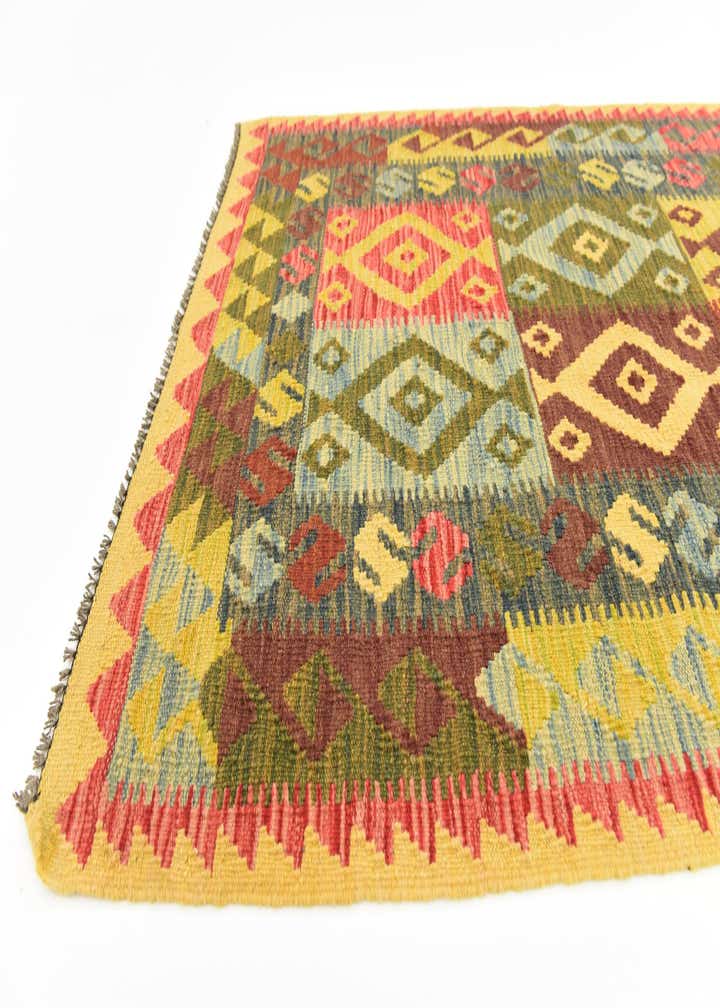 3' 5 x 5' 2 Hand Woven Kilim Maymana Wool Rug