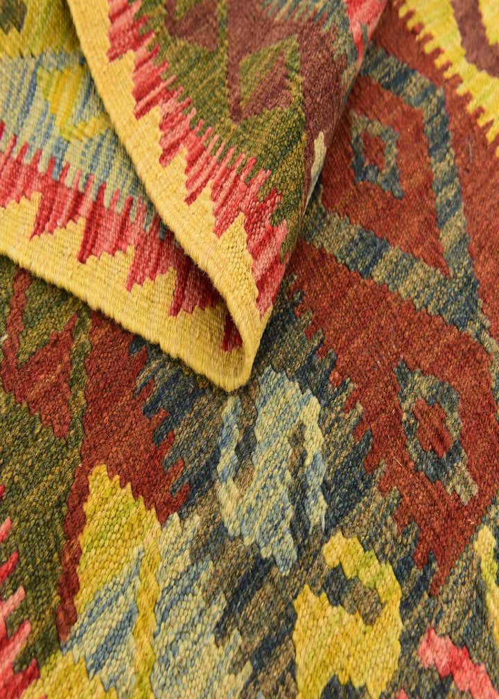 3' 5 x 5' 2 Hand Woven Kilim Maymana Wool Rug