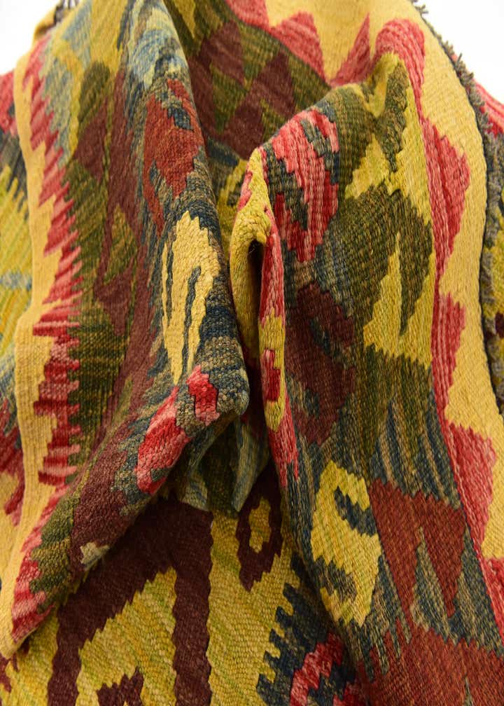 3' 5 x 5' 2 Hand Woven Kilim Maymana Wool Rug