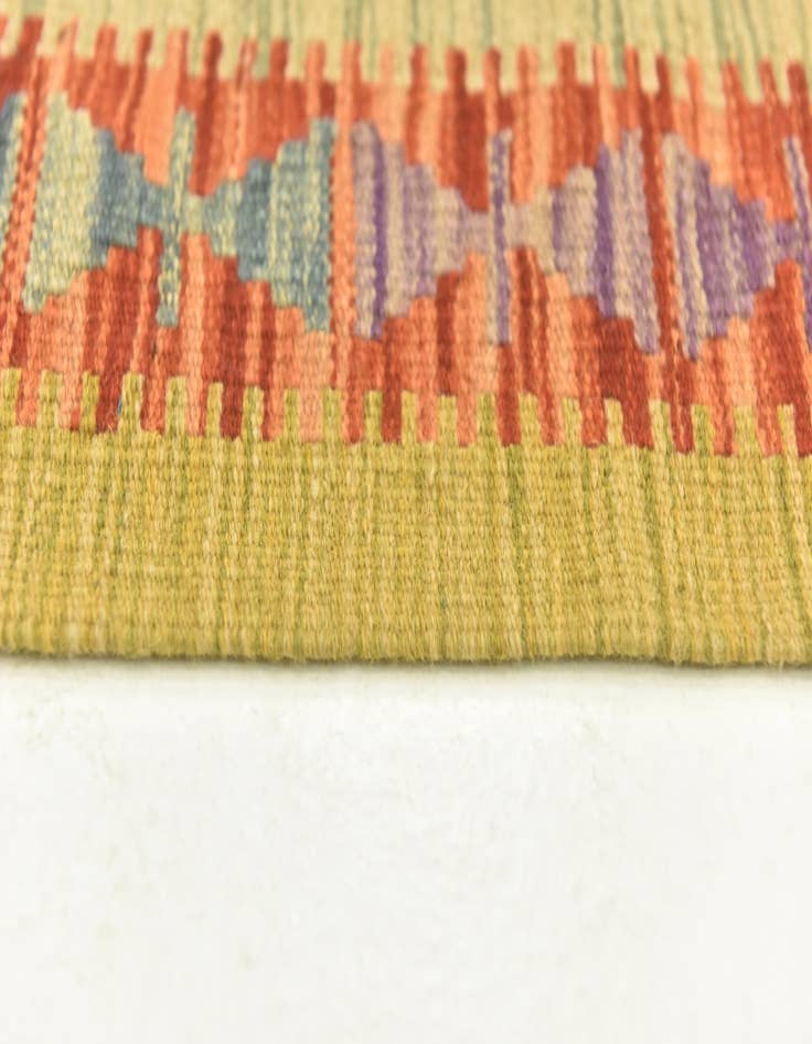 Detail image of 3' 2 x 4' 10  Hand Woven Kilim Maymana Wool Rug