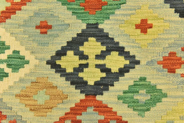 Detail image of 3' 3 x 5' Hand Woven Kilim Maymana Wool Rug