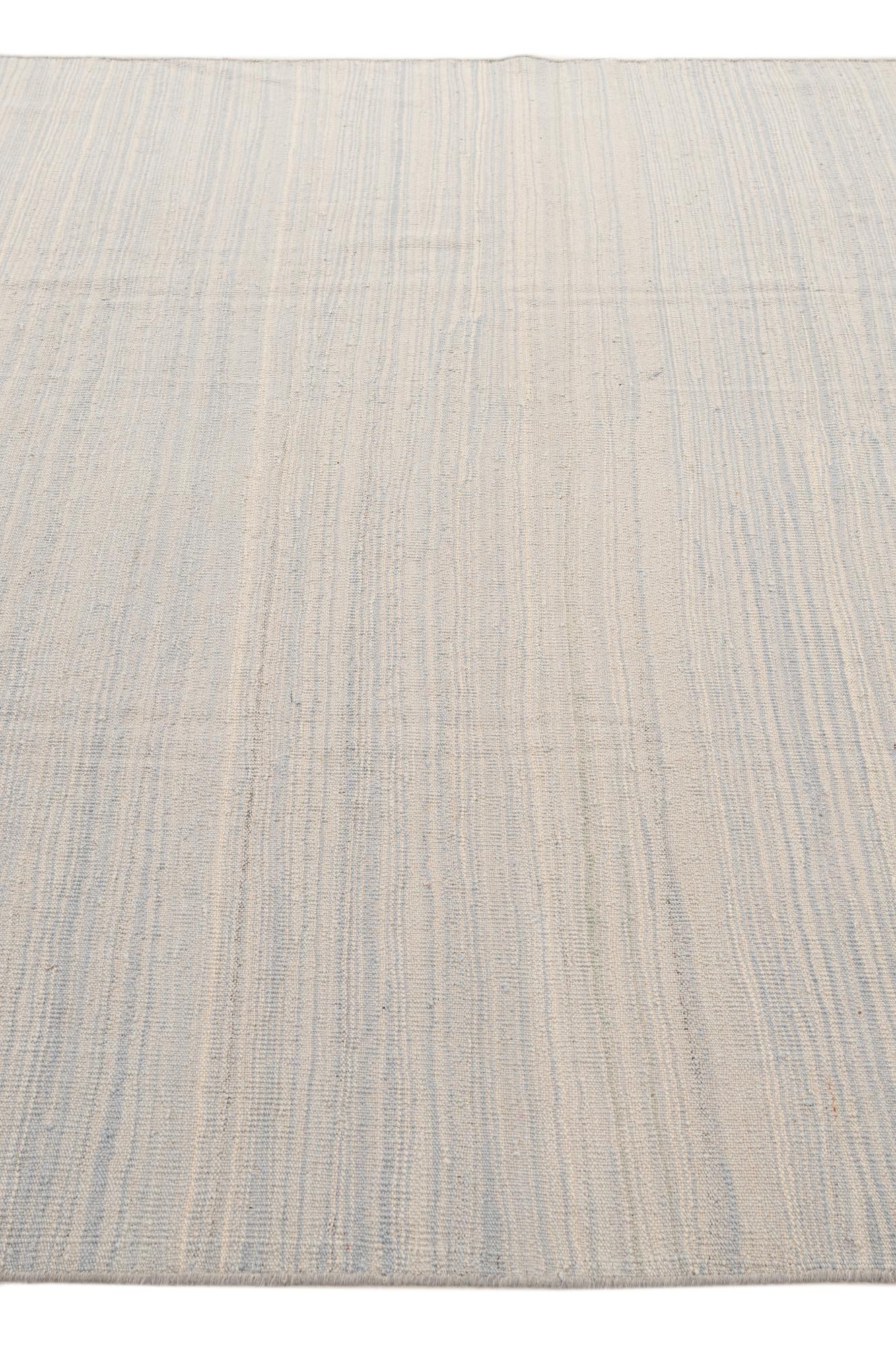 6' 8 x 9' 3 Hand Woven Kilim Modern Wool Rug