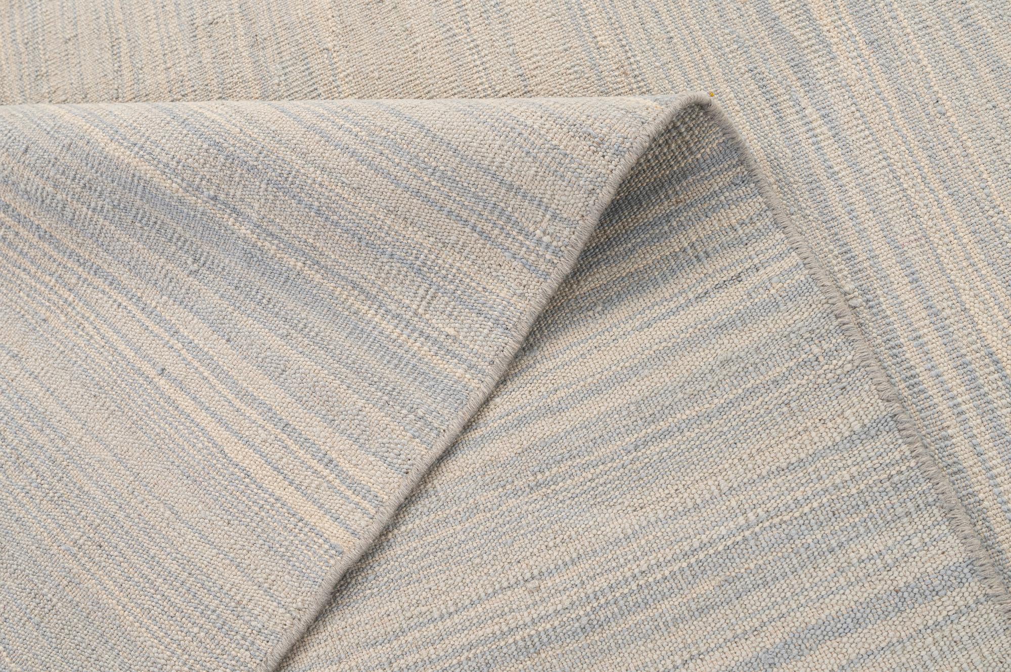 6' 8 x 9' 3 Hand Woven Kilim Modern Wool Rug