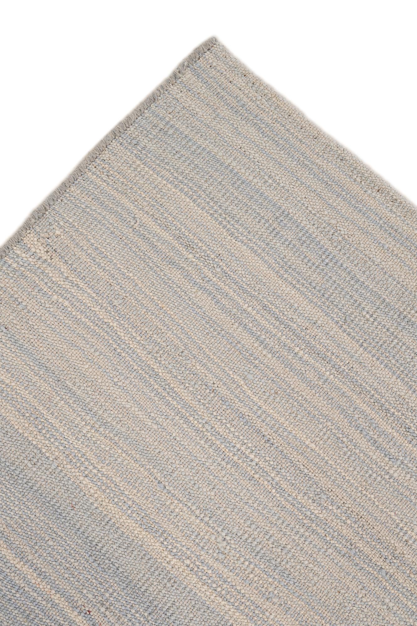6' 8 x 9' 3 Hand Woven Kilim Modern Wool Rug