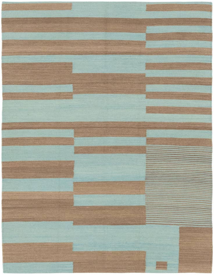 Detail image of 4' 4 x 5' 10 Hand Woven Kilim Modern Wool Rug