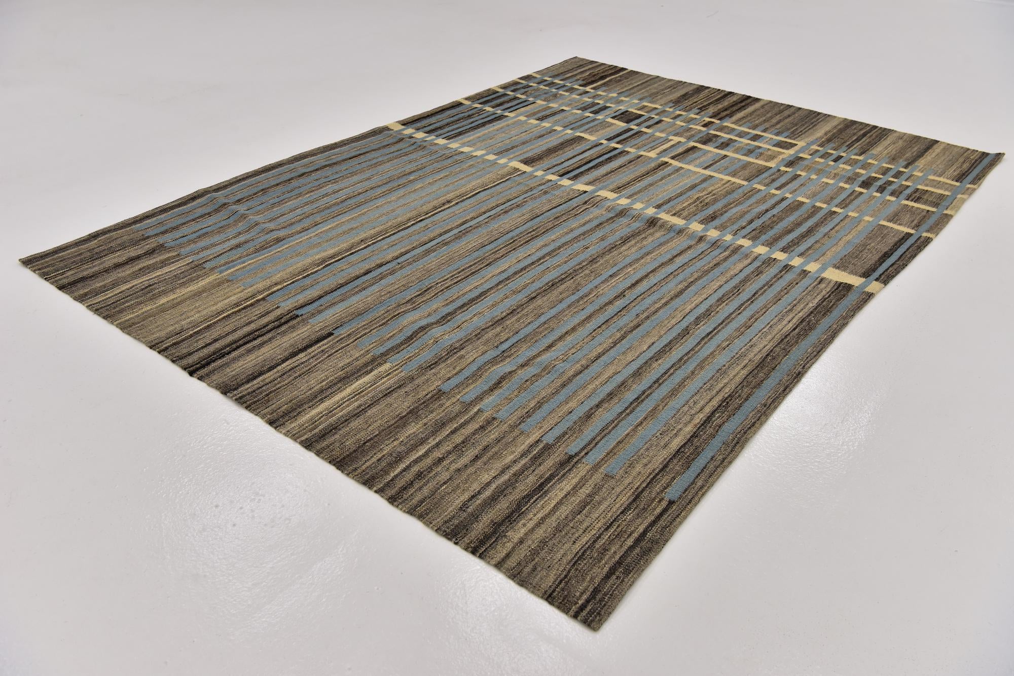 5' 8 x 8' Hand Woven Kilim Modern Wool Rug