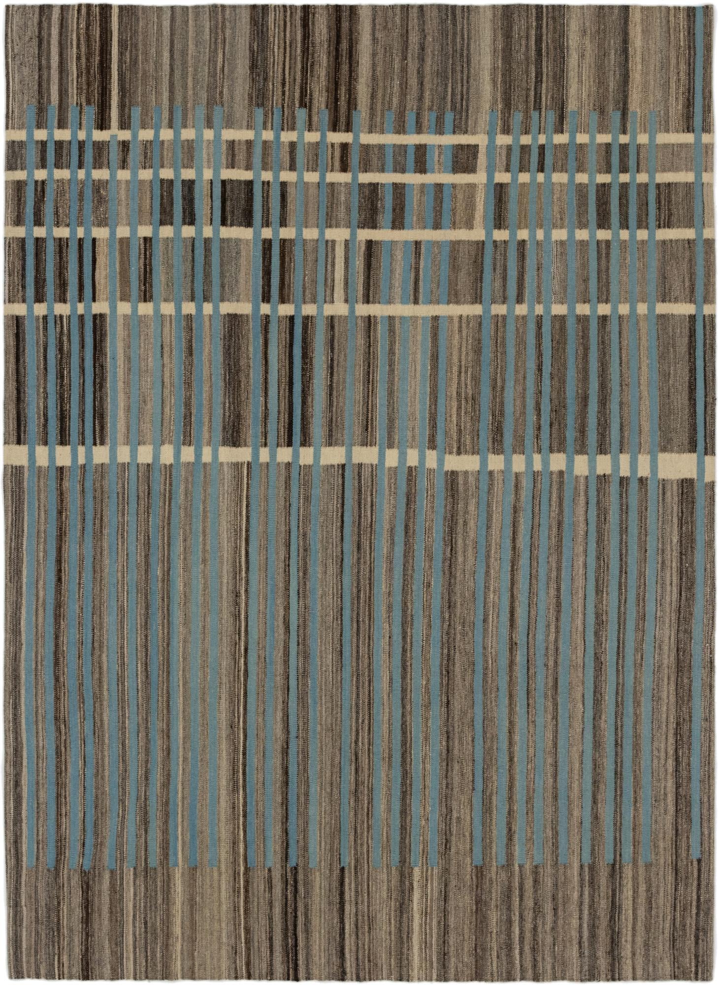 5' 8 x 8' Hand Woven Kilim Modern Wool Rug