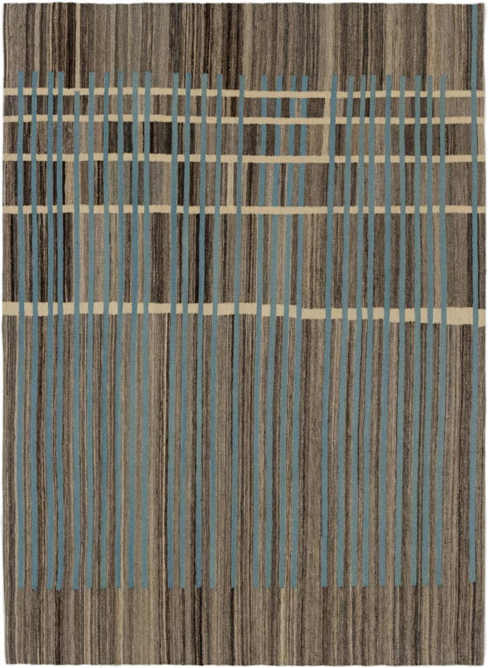 Detail image of 5' 8 x 8' Hand Woven Kilim Modern Wool Rug