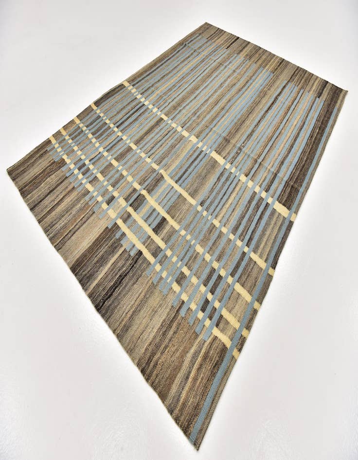 Detail image of 5' 8 x 8' 3  Hand Woven Kilim Modern Wool Rug
