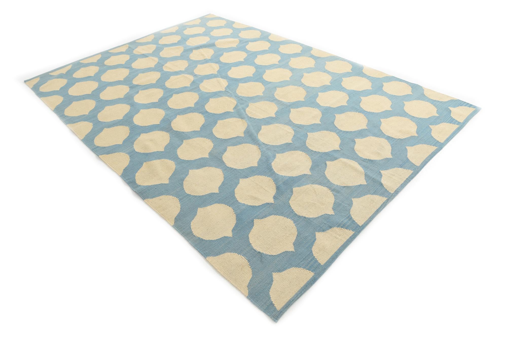 7' x 9' 8 Hand Woven Kilim Modern Wool Rug