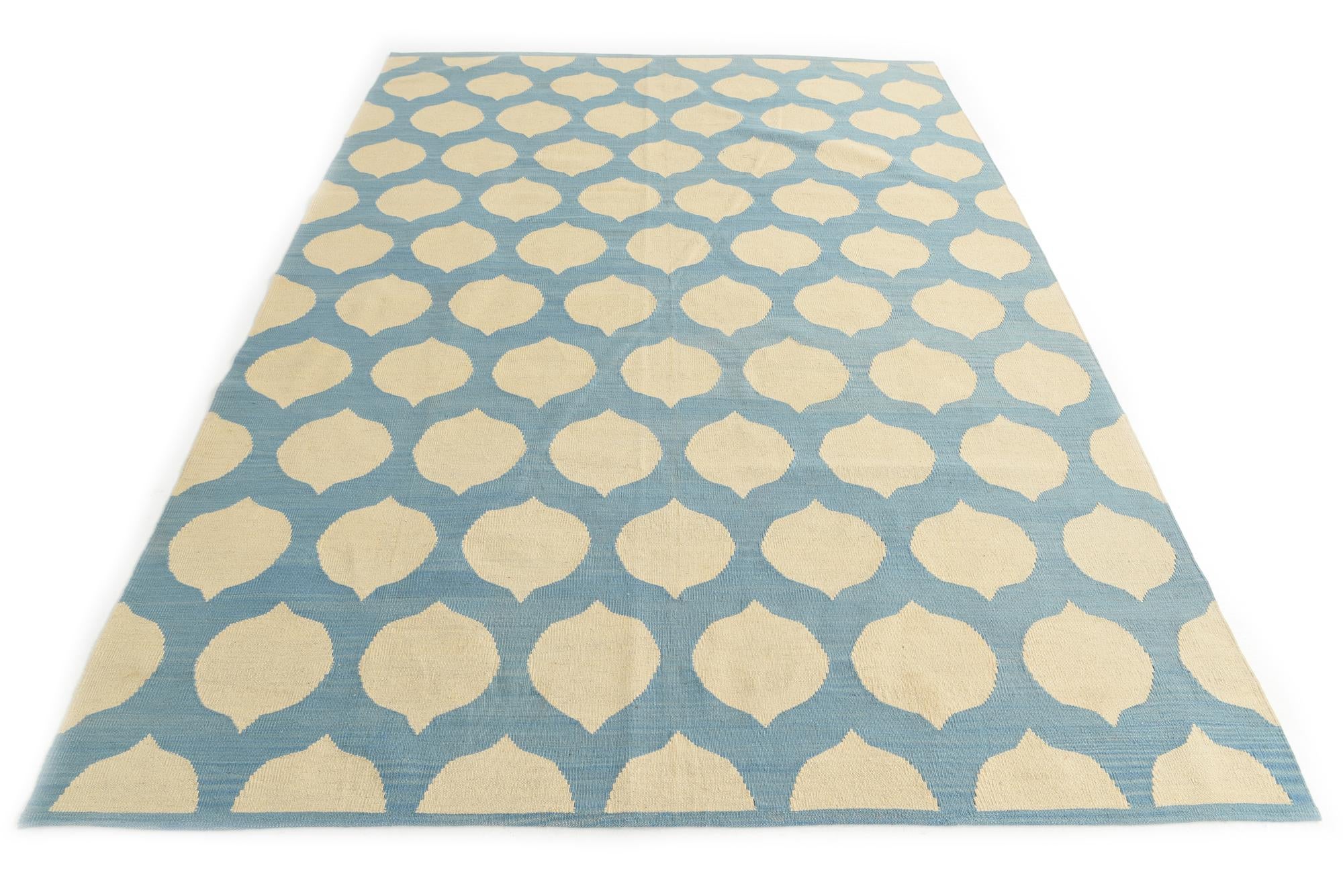 7' x 9' 8 Hand Woven Kilim Modern Wool Rug