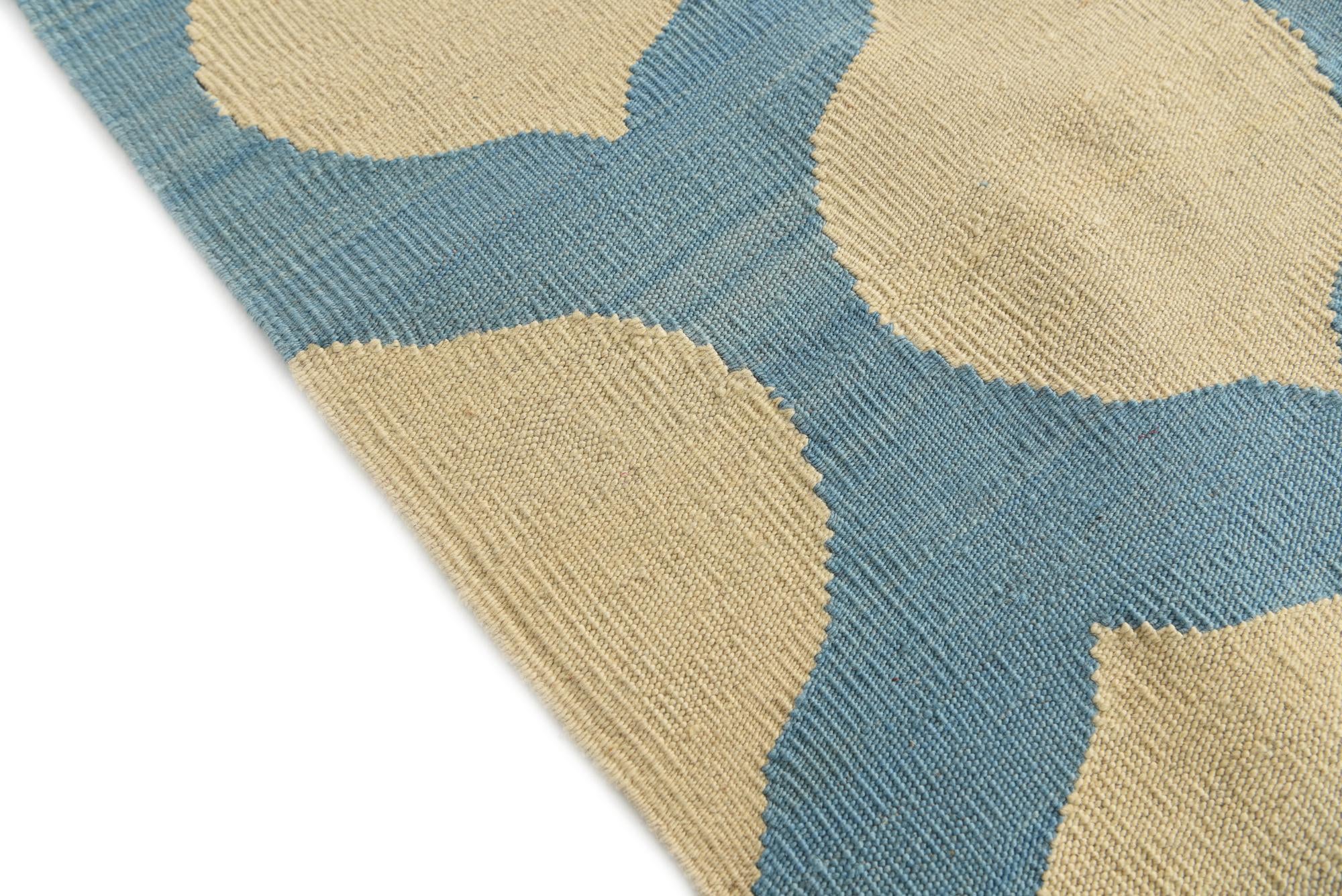 7' x 9' 8 Hand Woven Kilim Modern Wool Rug