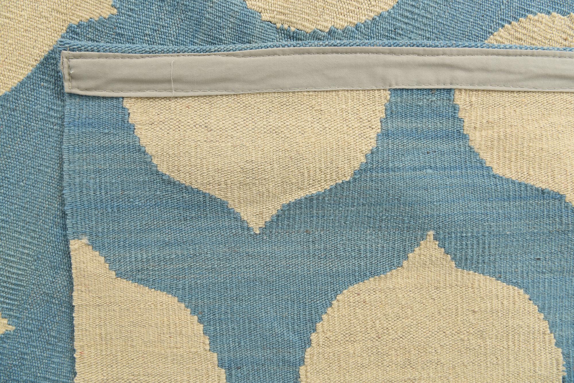 7' x 9' 8 Hand Woven Kilim Modern Wool Rug