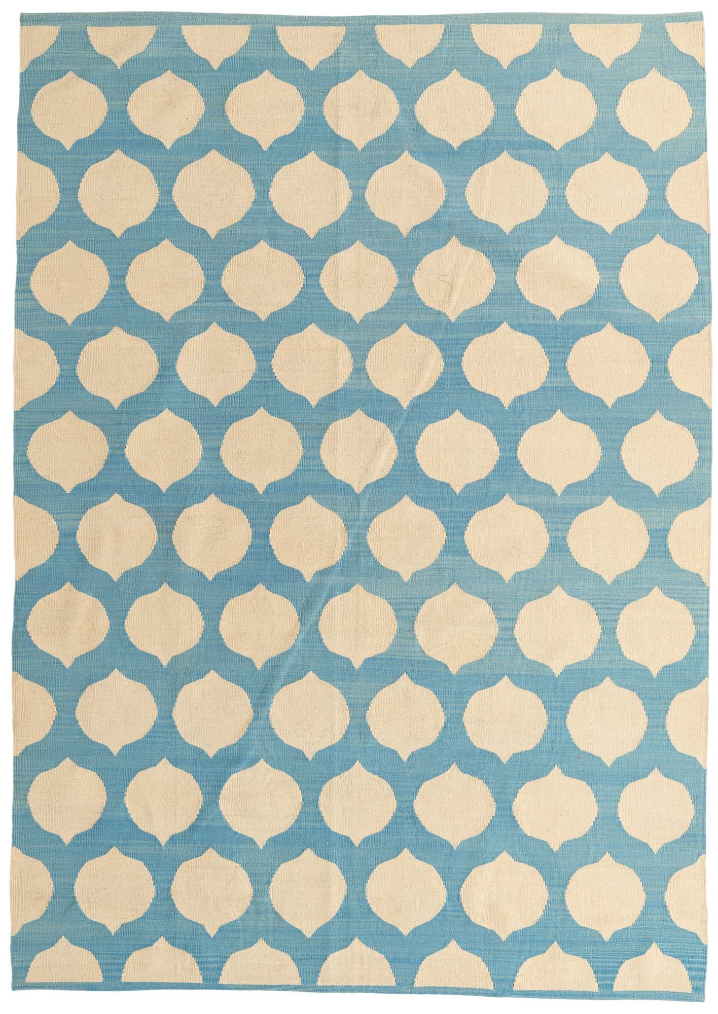 7' x 9' 8 Hand Woven Kilim Modern Wool Rug