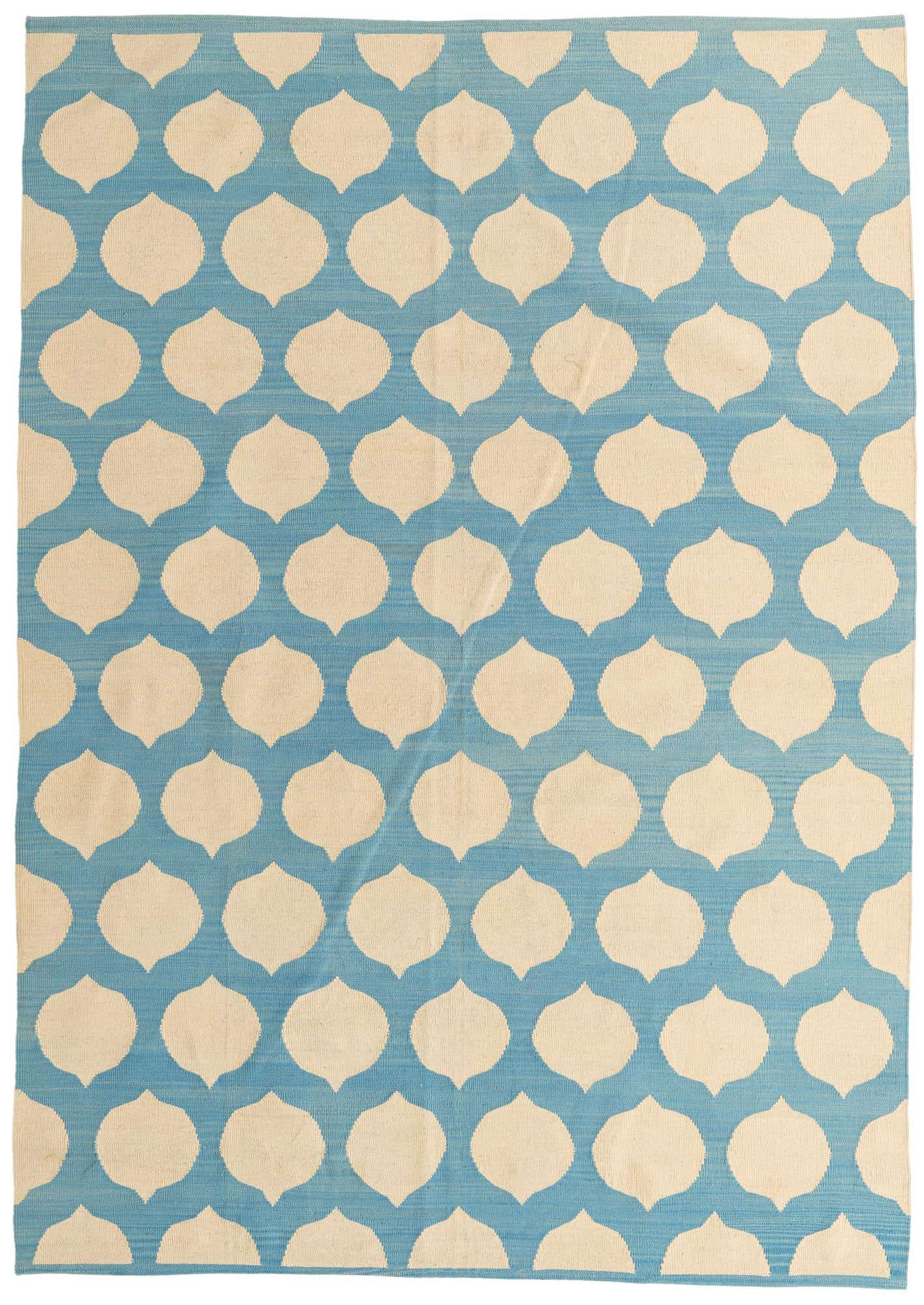 7' x 9' 8 Hand Woven Kilim Modern Wool Rug