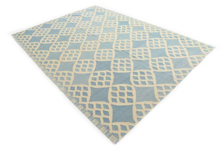7' 1 x 9' 8 Hand Woven Kilim Modern Wool Rug