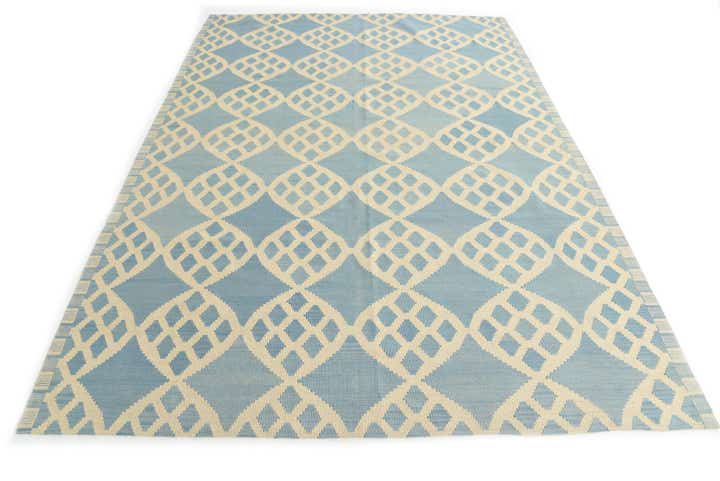 7' 1 x 9' 8 Hand Woven Kilim Modern Wool Rug