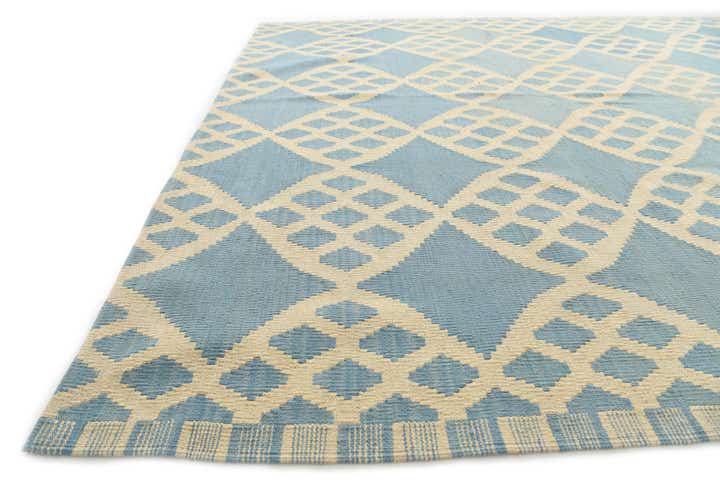 7' 1 x 9' 8 Hand Woven Kilim Modern Wool Rug