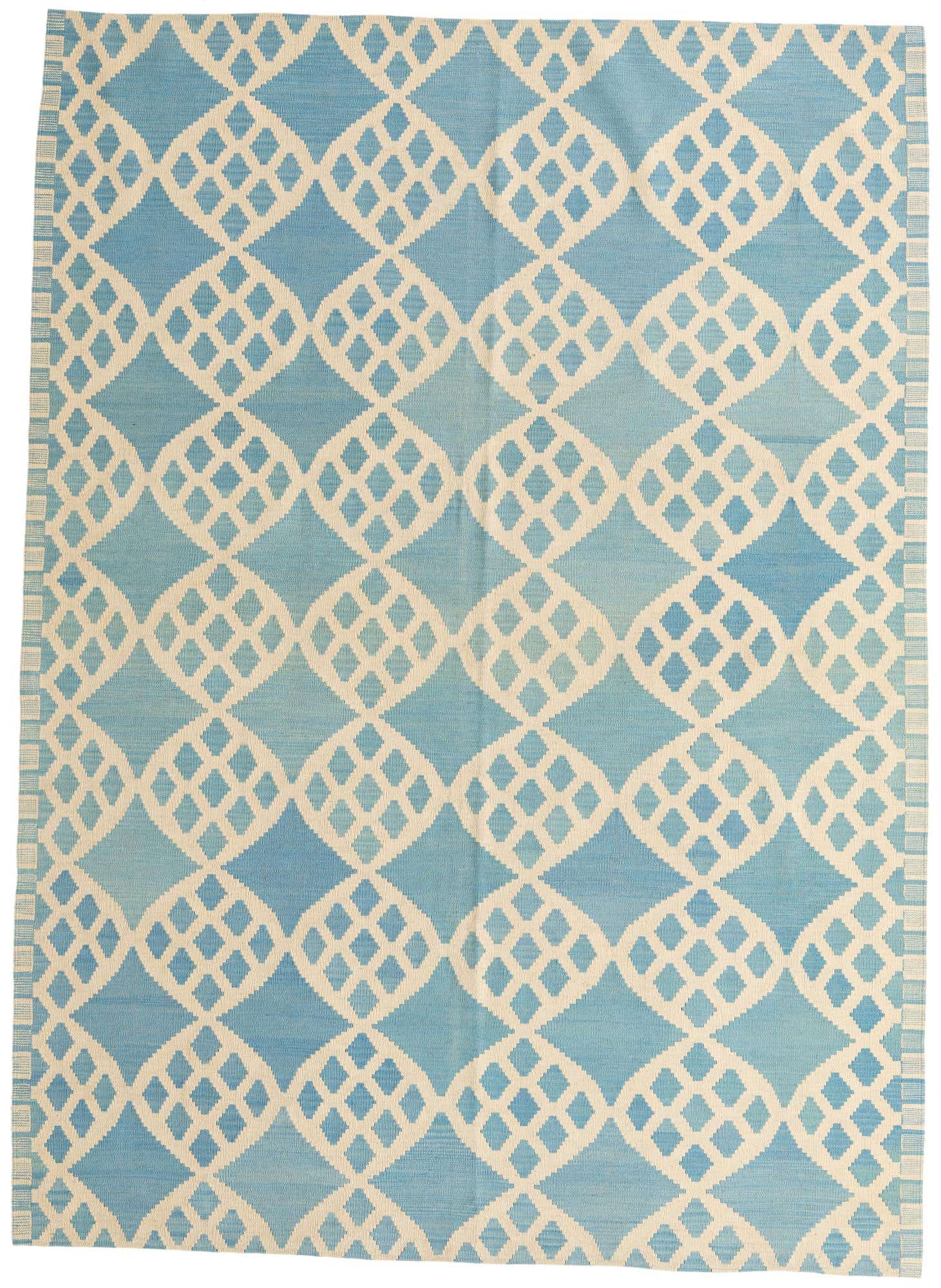 7' 1 x 9' 8 Hand Woven Kilim Modern Wool Rug