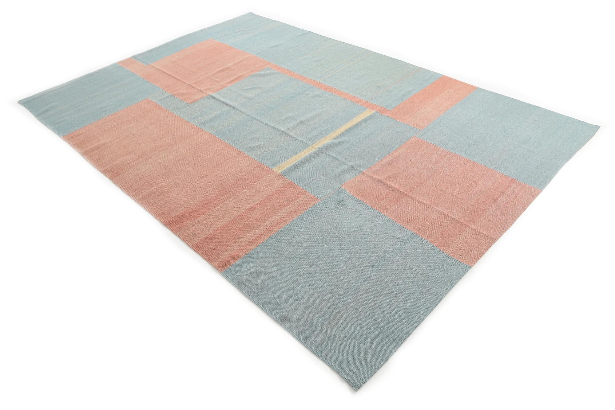 6' 7 x 9' 5 Hand Woven Kilim Modern Wool Rug