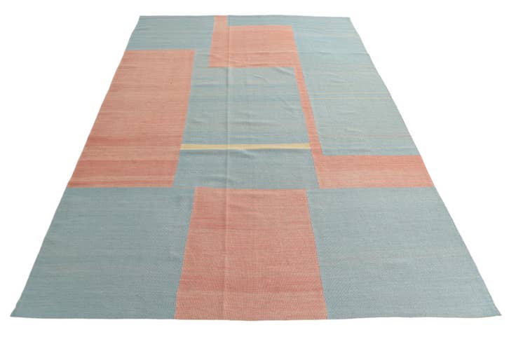Detail image of 6' 7 x 9' 5 Hand Woven Kilim Modern Wool Rug