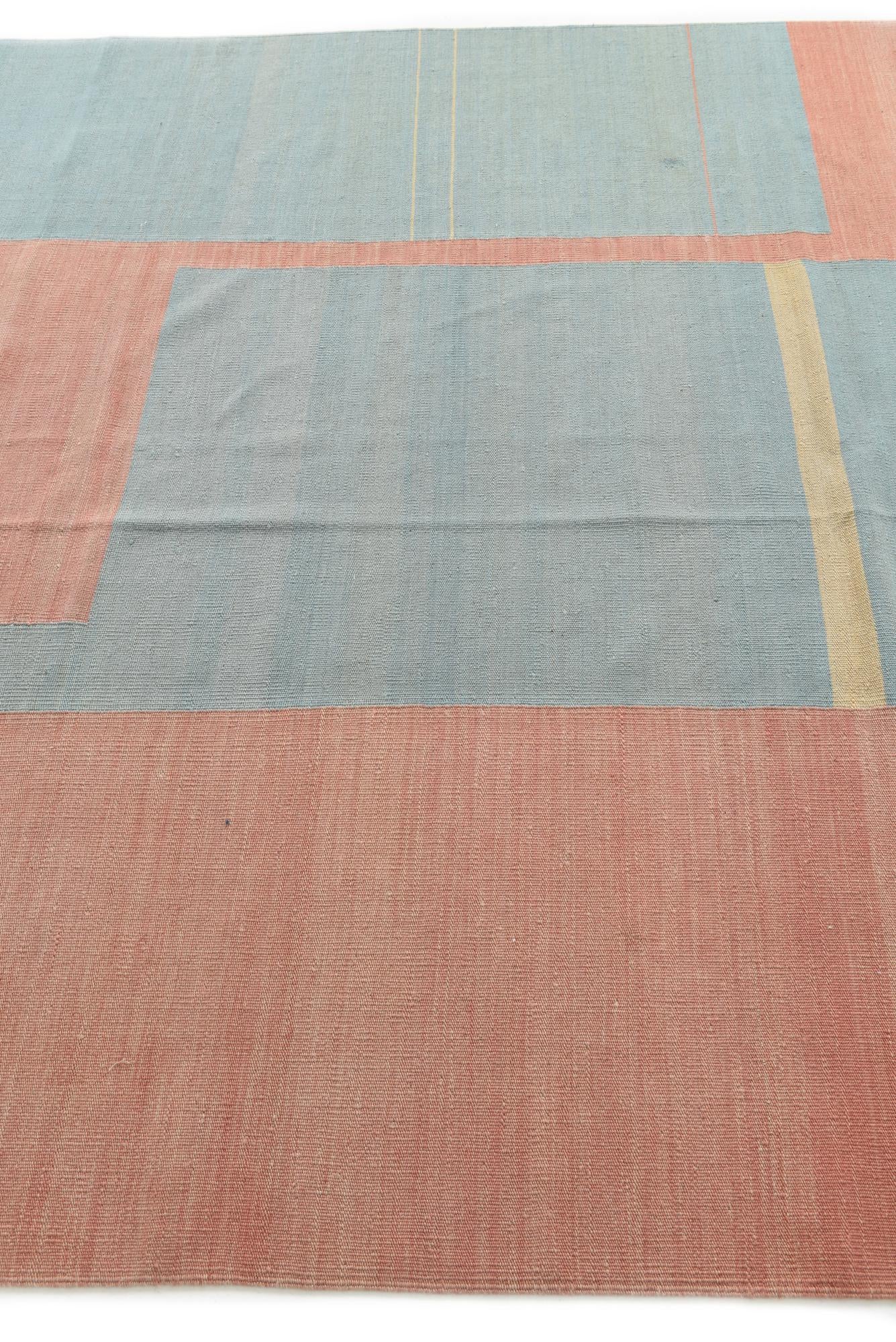 6' 7 x 9' 5 Hand Woven Kilim Modern Wool Rug