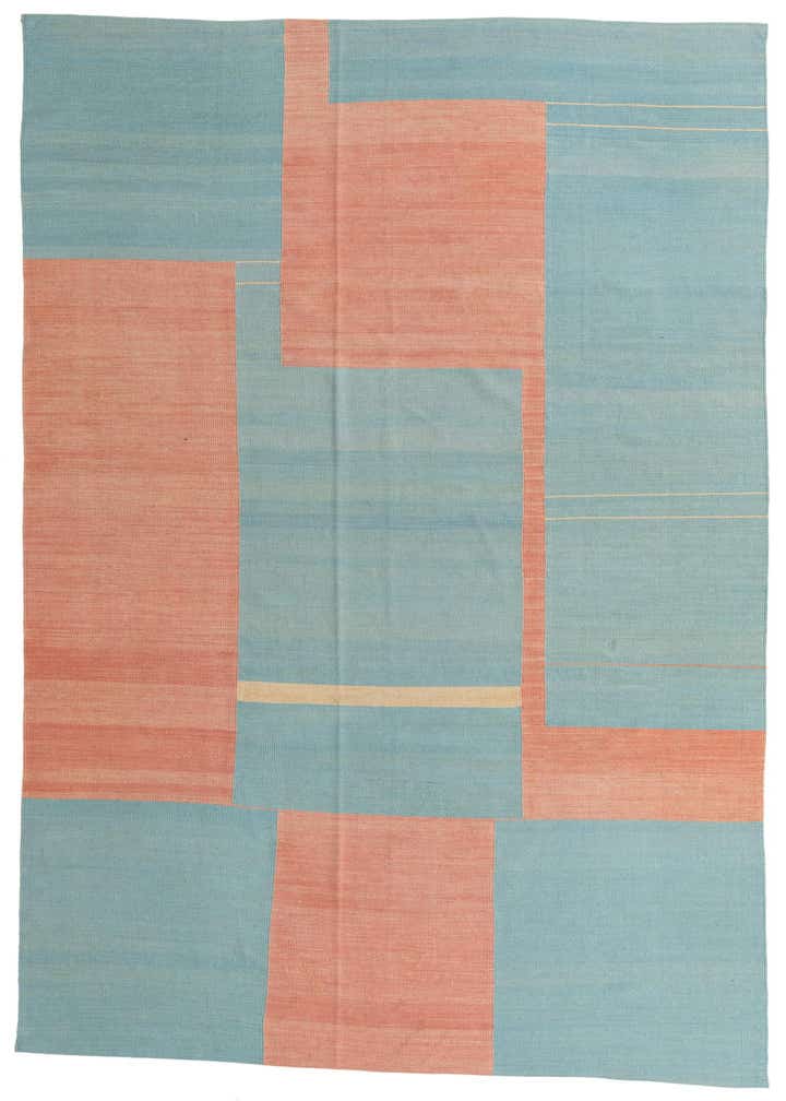6' 7 x 9' 5 Hand Woven Kilim Modern Wool Rug
